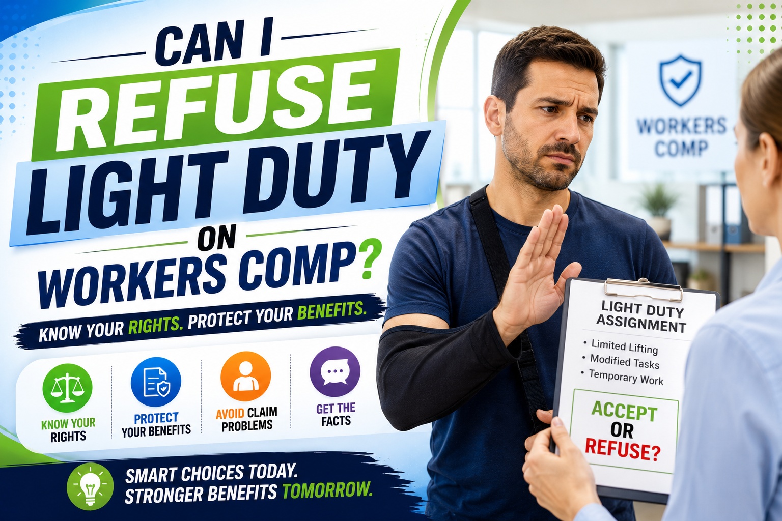 can i refuse light duty on workers comp​